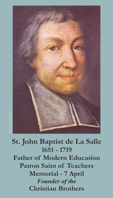 St. John Baptist de La Salle Prayer Card